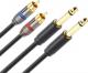 Kabel Mozos Jack 6.3mm - RCA (Cinch) x2 3m czarny (MCABLE-2JT2R) 1