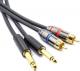 Kabel Mozos Jack 6.3mm - RCA (Cinch) x2 3m czarny (MCABLE-2JT2R) 1