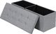 Selsey Kufer Louta 110x38 cm szary tapicerowany z pikowanym siedziskiem 1