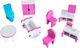VimToys Duży różowy drewniany domek dla lalek Willa 3 piętra + mebelki 3