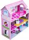 VimToys Duży różowy drewniany domek dla lalek Willa 3 piętra + mebelki 8