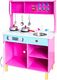 VimToys Duża różowa drewniana kuchnia dla dzieci + akcesoria kuchenne 4