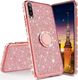 Etui HUAWEI P40 LITE E Diamond Ring Brokat różowe 1