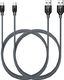 Kabel USB Anker Anker [2 Pack Powerline + 1,8 m USB-C na USB 3.0 A, nylonowy kabel do ładowania urządzeń z portem USB typu C, kompatybilny z Galaxy S8, S8 +, S9, S10, MacBookiem i wieloma innymi (szary) (AK-848061056679) - 45 1