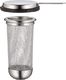 WMF Kultowy czajnik WMF z 3-częściowym podgrzewaczem, czajnikiem 1,2 l, wkładką sitową, cieplejszą, matową stalą nierdzewną Cromargan, do gorących i zimnych napojów 1
