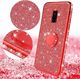 Etui HUAWEI Y6P Diamond Ring Brokat czerwony 3
