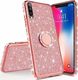 Etui HUAWEI Y6P Diamond Ring Brokat różowy 1