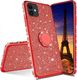 Etui IPHONE 12 Diamond Ring Brokat czerwony 1