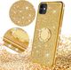 Etui IPHONE 12 Diamond Ring Brokat złoty 3