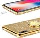 Etui IPHONE 12 Diamond Ring Brokat złoty 5