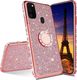 Etui SAMSUNG GALAXY A21S Diamond Ring Brokat różowy 1
