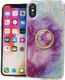 Etui SAMSUNG GALAXY A41 Marble Ring Holder Pierścień fioletowo-niebieskie 2