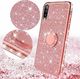 Etui XIAOMI REDMI NOTE 9 Diamond Ring Brokat różowy 4