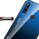 Hurtel Gradient Glass etui pokrowiec nakładka ze szkła hartowanego Huawei P40 Lite E czarno-niebieski 11