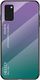 Hurtel Gradient Glass etui pokrowiec nakładka ze szkła hartowanego Samsung Galaxy A41 zielono-fioletowy 1