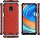 Hurtel Honeycomb etui pancerny pokrowiec z żelową ramką Xiaomi Redmi Note 9S czerwony 2