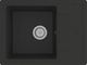 Zlewozmywak vidaXL Owalny  kuchenny z otworem przelewowym, czarny, granitowy 1