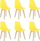 vidaXL Krzesła stołowe, 6 szt., żółte, plastik 1