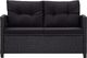 vidaXL 2-osobowa sofa ogrodowa z poduszkami, czarna, 124 cm, rattan PE 2