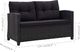 vidaXL 2-osobowa sofa ogrodowa z poduszkami, czarna, 124 cm, rattan PE 6