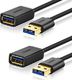 Kabel USB Ugreen Przedłużacz kabla USB UGREEN Przedłużacz USB 3.0 Kabel męski na żeński do czytnika kart, klawiatury, drukarki, skanera, aparatu Pozłacane styki (1m) 1