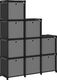vidaXL Regał z 9 przegrodami, pudełka, czarny 103x30x175,5 cm, tkanina 3