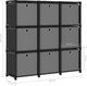 vidaXL Regał z 9 przegrodami, pudełka, czarny 103x30x175,5 cm, tkanina 8