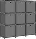 vidaXL Regał z 9 przegrodami, pudełka, szary, 103x30x175,5 cm, tkanina 1