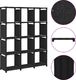 vidaXL Regał z 12 przegrodami, czarny, 103x30x141 cm, tkanina 2