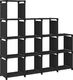 vidaXL Regał z 12 przegrodami, czarny, 103x30x141 cm, tkanina 3
