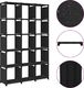 vidaXL Regał z 15 przegrodami, czarny, 103x30x175,5 cm, tkanina 2