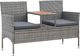 vidaXL 2-osobowa ławka ogrodowa ze stolikiem, 143 cm, rattan PE, szara 1