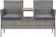 vidaXL 2-osobowa ławka ogrodowa ze stolikiem, 143 cm, rattan PE, szara 2