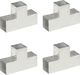 vidaXL Łączniki w kształcie T, 4 szt., galwanizowany metal, 101x101 mm 1