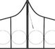vidaXL Pergola ogrodowa z furtką, czarna, 138x40x238 cm, żelazna 6