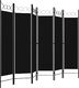 vidaXL Parawan 6-panelowy, czarny, 240 x 180 cm 3