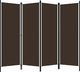 vidaXL Parawan 4-panelowy, brązowy, 200 x 180 cm 1