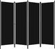 vidaXL Parawan 4-panelowy, czarny, 200 x 180 cm 1