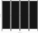 vidaXL Parawan 4-panelowy, czarny, 200 x 180 cm 5