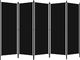vidaXL Parawan 5-panelowy, czarny, 250 x 180 cm 2