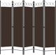 vidaXL Parawan 5-panelowy, brązowy, 200 x 180 cm 2
