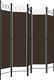 vidaXL Parawan 5-panelowy, brązowy, 200 x 180 cm 3