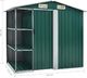 vidaXL Szopa ogrodowa z regałem żelazna zielona 205x130x183 cm (47104) 7