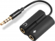 Adapter AV Sharkoon Jack 3.5mm - Jack 3.5mm x2 czarny (4044951015900) 1
