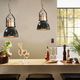 Lampa wisząca vidaXL Lampy sufitowe, 2 szt., czarne, okrągłe, E27 1