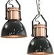 Lampa wisząca vidaXL Lampy sufitowe, 2 szt., czarne, okrągłe, E27 1