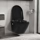 Miska WC vidaXL Wisząca toaleta bez kołnierza, ceramiczna, czarna 2