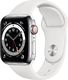 Smartwatch Apple Watch 6 GPS + Cellular 40mm Silver Steel Black Sport Biały  (M06T3FD/A) 1