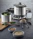 WMF Kuchenka do gotowania ryżu WMF mini (220 W, z pudełkiem na lunch, parowcem, oszczędzająca miejsce, wewnętrzna doniczka z pokrywką na wynos (1,0 l)) cromargan mat 3