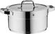 WMF Rondel WMF Compact Cuisine o wysokości 24 cm, szklana pokrywa, garnek do mięsa 5,6 l, polerowana stal nierdzewna Cromargan, wewnętrzne skalowanie, możliwość układania w stosy, garnek indukcyjny 1